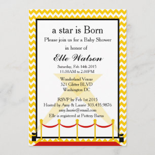A Star is Born Hollywood Baby shower invitation