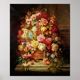 A Still Life with Flowers by Hans Zatzka - poster