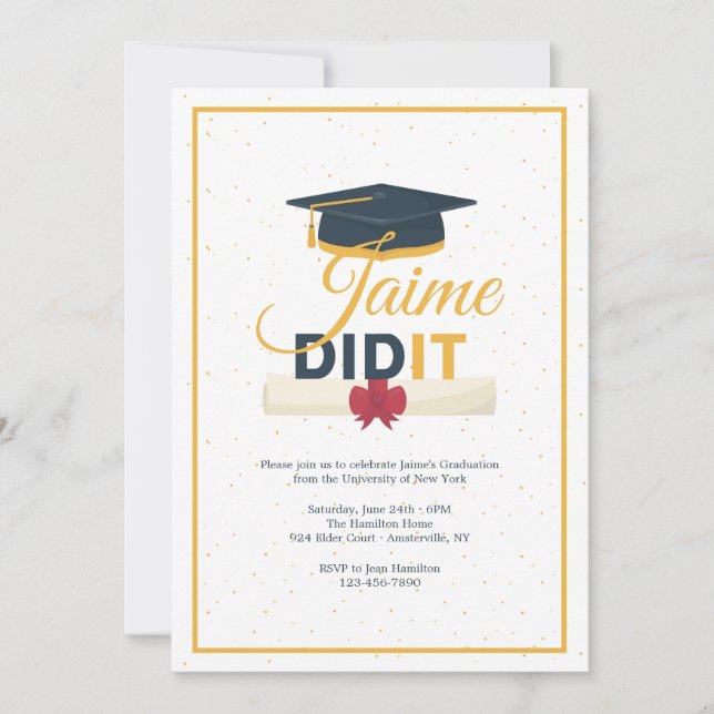 A-T-Il Graduation Party Invitation (Devant)