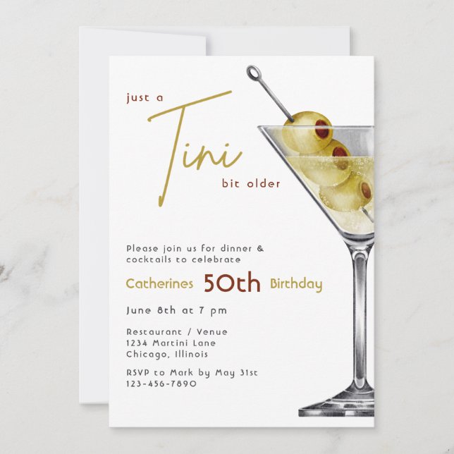 A Tini Bit Older Birthday Invitation (Devant)