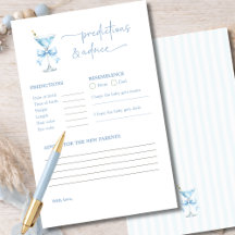 A Tini One Baby Shower Predictions & Advice Game