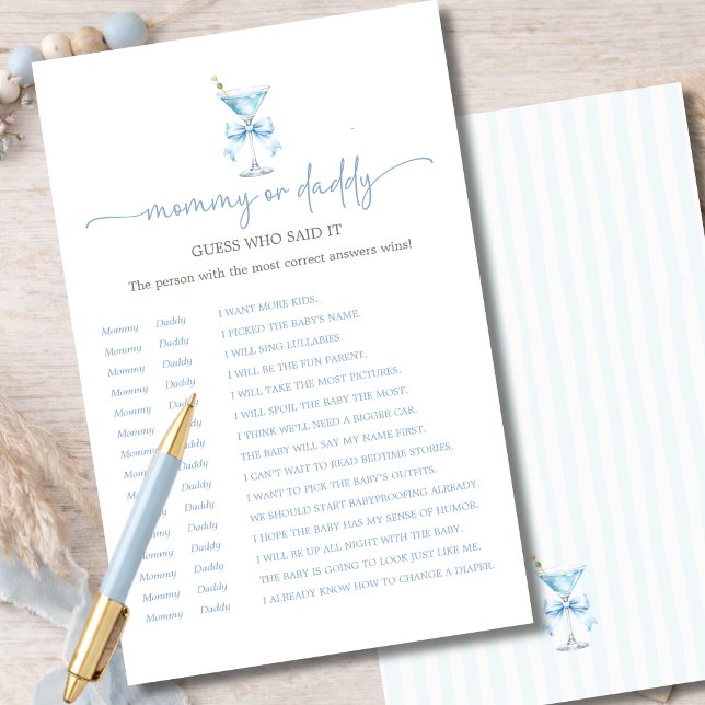 A Tini One Blue Mommy or Daddy Guess Who Said It (Créateur téléchargé)