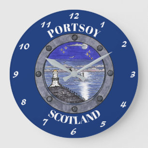 À travers le hublot grande horloge murale