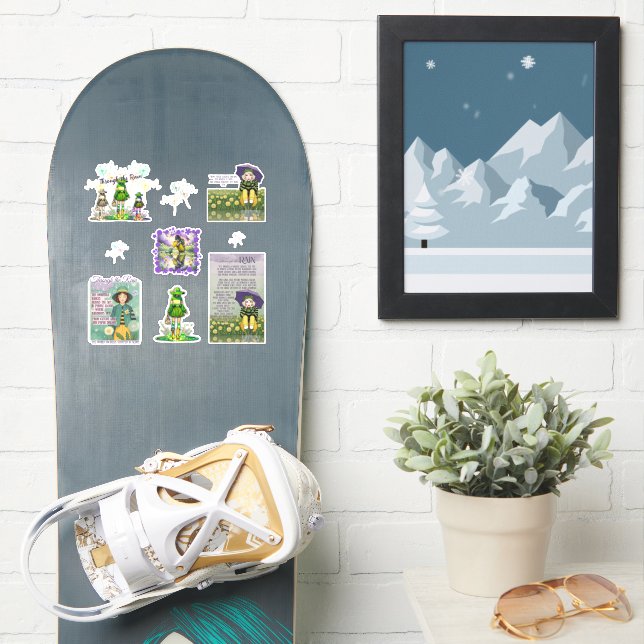 A travers les stickers Pluie (Snowboard)