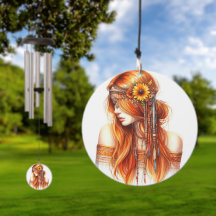 Carillon Fille Boho – Plumes d'Art IA, Bohème