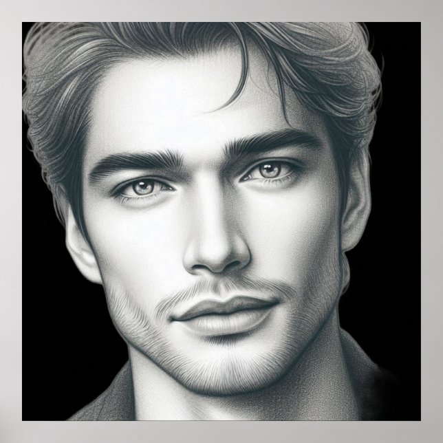 A Very Handsome Young Man on a 24x24 Wall Poster (Devant)
