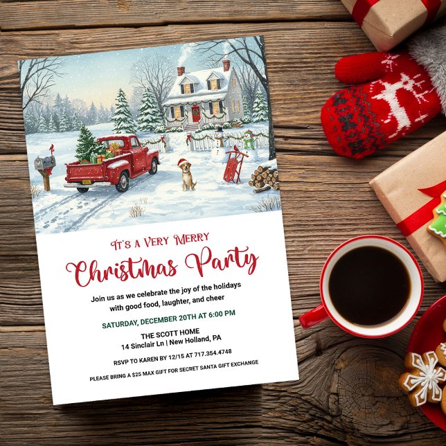 A Very Merry Christmas Retro Invitation  (Créateur téléchargé)