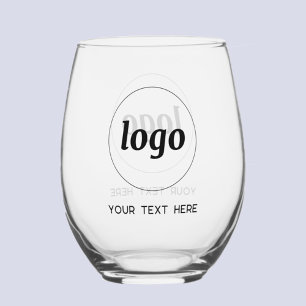 À Vin Sans Pied Logo simple avec verre commercial promotionnel tex