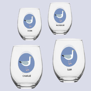 À Vin Sans Pied Verre de goéland personnalisé