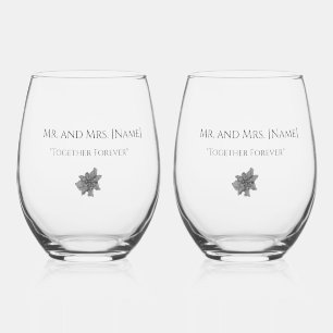 À Vin Sans Pied Verre de mariage élégant personnalisable