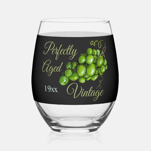 À Vin Sans Pied Verre de raisins (Verso)
