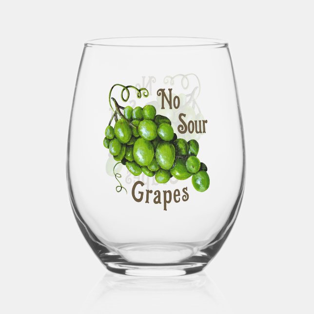 À Vin Sans Pied Verre de raisins (Verso)