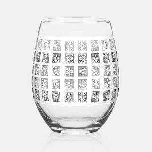 À Vin Sans Pied Verre décoratif noir et blanc