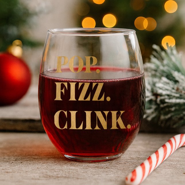 À Vin Sans Pied Verre Fizz Clink Or Moderne  (Modern Gold Pop Fizz Clink Stemless Wine Glass
)