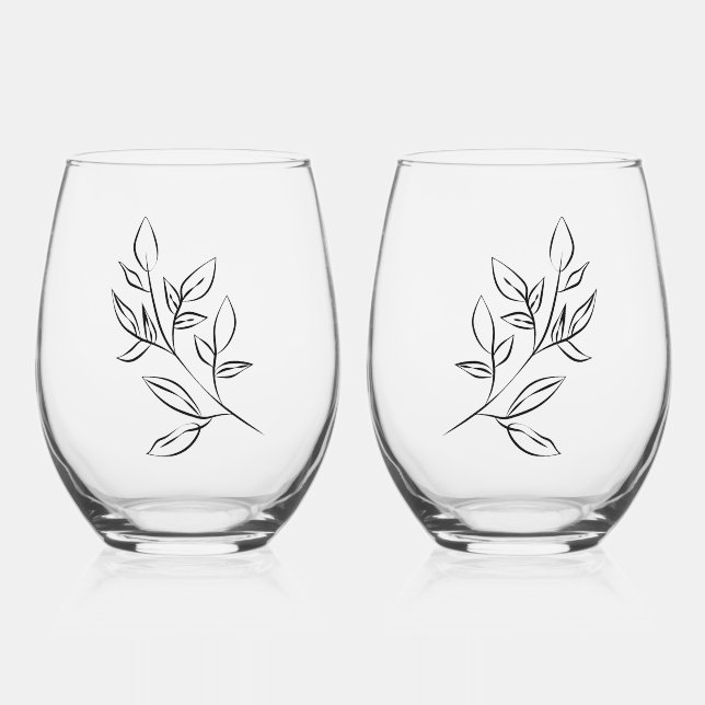 À Vin Sans Pied Verre Floral (Recto)