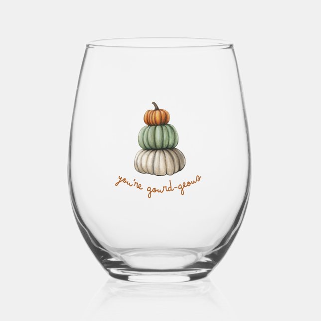 À Vin Sans Pied Votre Gourd Geous Citrouille Verre Stack (Recto)