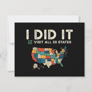 A visité les 50 États américains - Carte de voyage