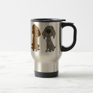 À Weimaraner et à tasse de voyage d'indicateur