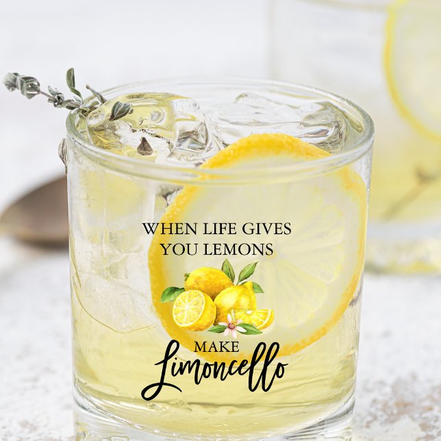 À Whisky Aquarelle Citrons Brush Script Limoncello Verre (Several styles to choose from.)