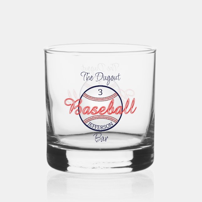 À Whisky Baseball Sports Whiskey Rocks Verre Drinkware (Recto)