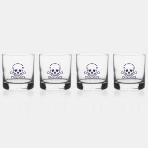 À Whisky Crâne n Bones roches verre set 4