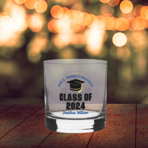 À Whisky Diplômés de 2026 Verre Gradué Bleu Personnalisé