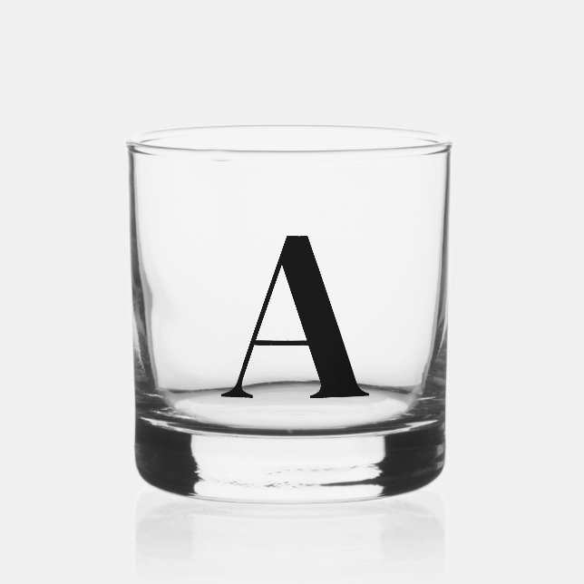 À Whisky Monogramme noir verre Whiskey initial (Recto)