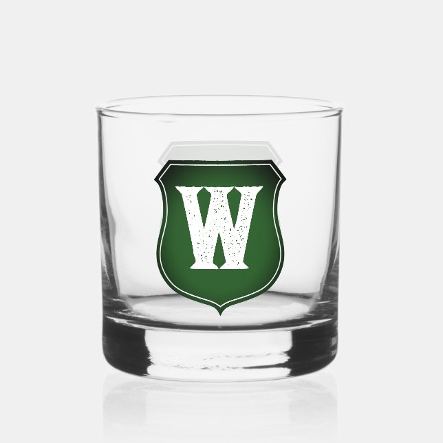 À Whisky Nom personnalisé monogramme cadeau en verre de whi (Recto)