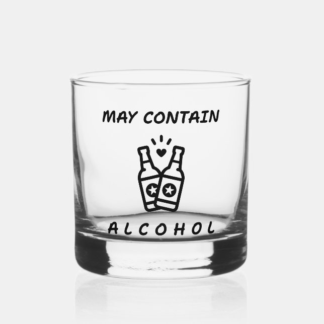 À Whisky Peut contenir de l'alcool Rocks Verre – Bouteilles (Recto)