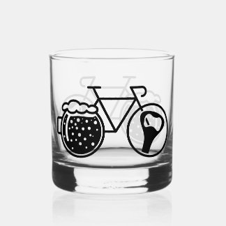 À Whisky Vélo avec verre de bière. Icône d'ouverture de bou