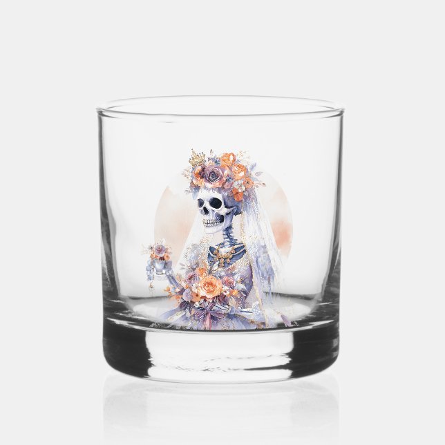 À Whisky Verre de squelette d'Halloween éffrayant (Recto)