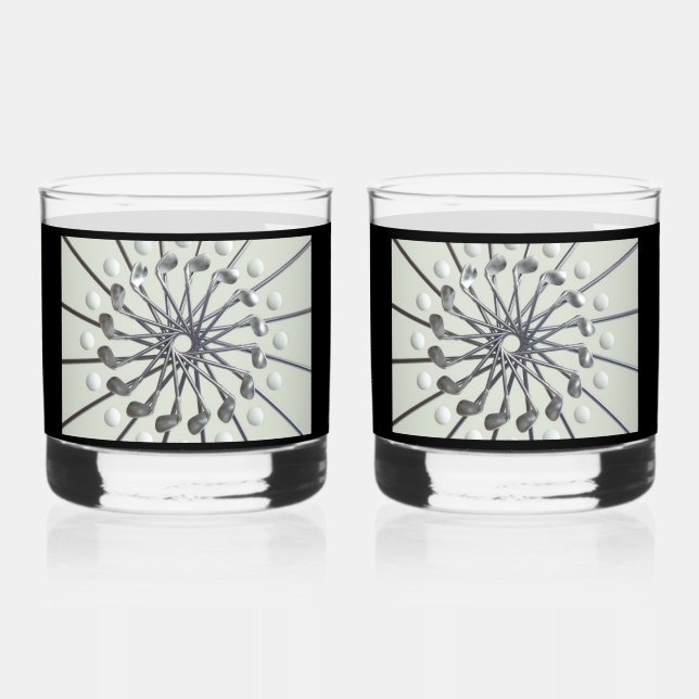 À Whisky Verre des roches imprimées de Golf Lover (Recto)
