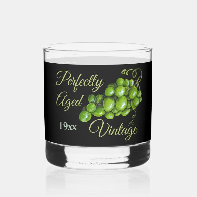 À Whisky Verre rocheux de raisins (Verso)