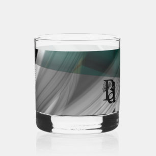 À Whisky Verre Whiskey Abstrait Art noir blanc vert