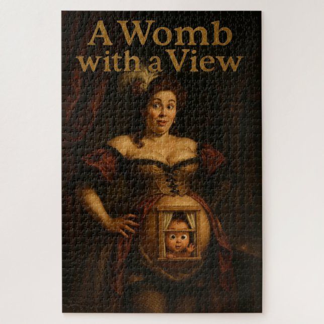 "A Womb with a View" - Baroque Belly Window Puzzle (Vertical)