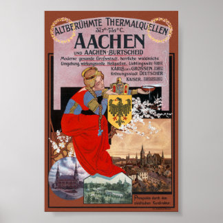 Aachen Poster vintage Allemagne 1910