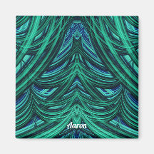 AARON ~ 3D Fractal Design blue green Magnet
