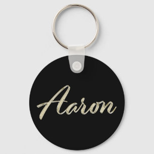 Aaron Name whitegold Button Porte-clés