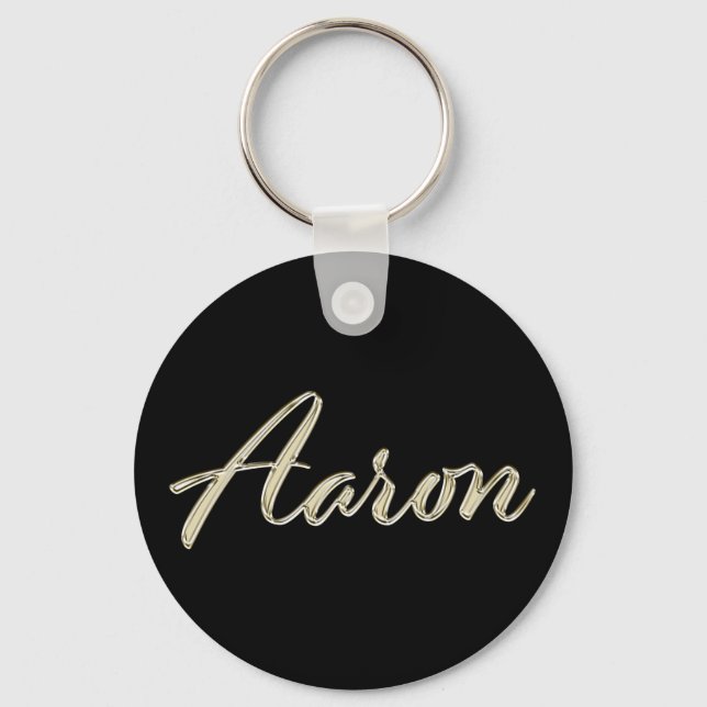 Aaron Name whitegold Button Porte-clés (Recto)