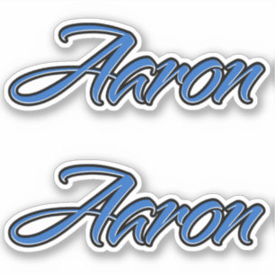 Aaron Nom autocollant Stickerset bleu
