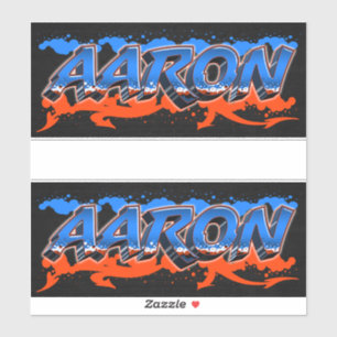 Aaron Prénom Nom Graffiti Autocollant Autocollant