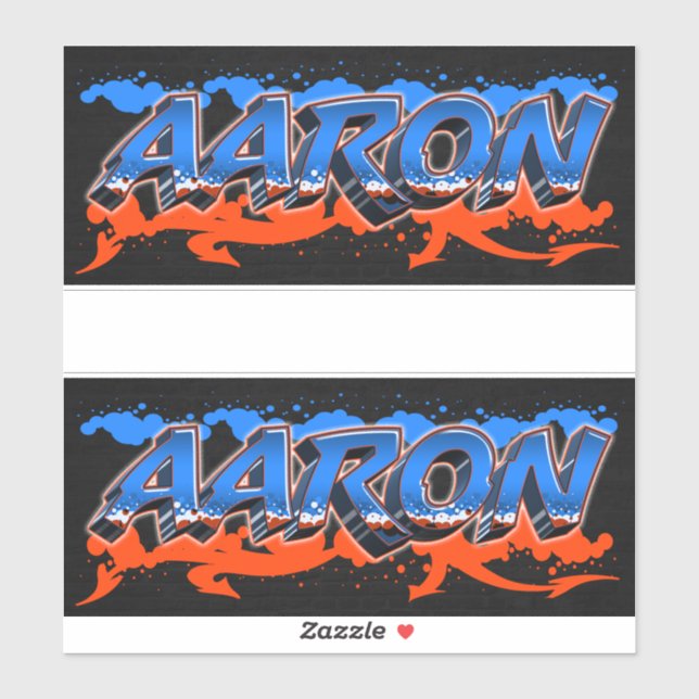 Aaron Prénom Nom Graffiti Autocollant Autocollant (Feuille)
