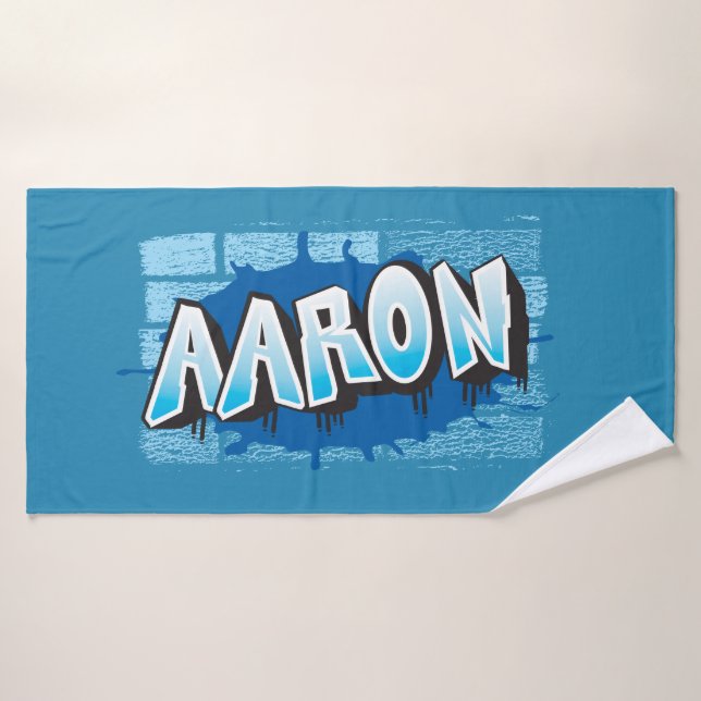 Aaron Votre Nom Graffiti Bath Beach Towne (Serviette de bain)