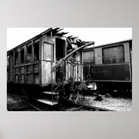 Abandoned Wooden Passenger Car Le Mastrou Poster