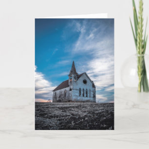 "Abandonné carte de voeux à coucher du soleil"