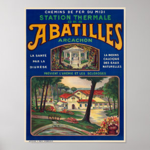 Abatilles Arcachon France Poster vintage 1920