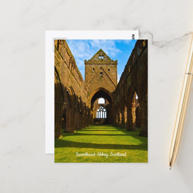Abbaye de Sweetheart, carte postale d'Écosse (Devant/Arrière en situation)