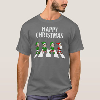 Abbey Road Noël Père Noël et elfes TShirt