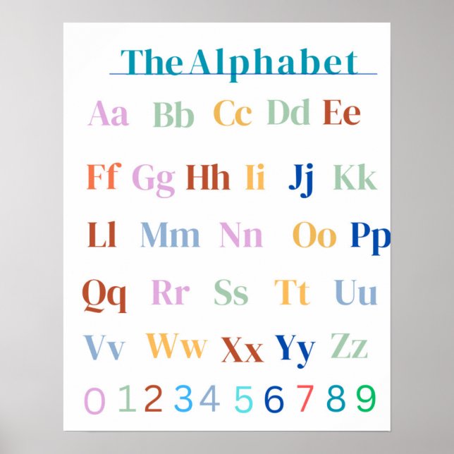 ABC alphabet homeschool tableau de la classe d'acc (Devant)