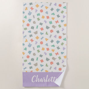 ABC - Alphabet Nom personnalisé Serviette de plage